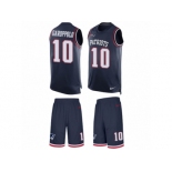 Men's Nike New England Patriots #10 Jimmy Garoppolo Limited Navy Blue Tank Top Suit NFL Jersey