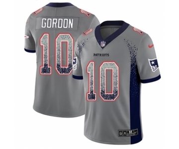 Men's Nike New England Patriots #10 Josh Gordon Limited Gray Rush Drift Fashion NFL Jersey