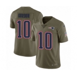 Men's Nike New England Patriots #10 Josh Gordon Limited Olive 2017 Salute to Service NFL Jersey