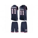 Men's Nike New England Patriots #11 Drew Bledsoe Limited Navy Blue Tank Top Suit NFL Jersey