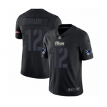 Men's Nike New England Patriots #12 Tom Brady Limited Black Rush Impact NFL Jersey