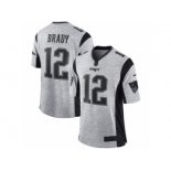 Men's Nike New England Patriots #12 Tom Brady Limited Gray Gridiron II NFL Jersey