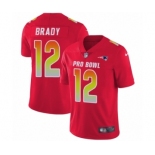 Men's Nike New England Patriots #12 Tom Brady Limited Red AFC 2019 Pro Bowl NFL Jersey