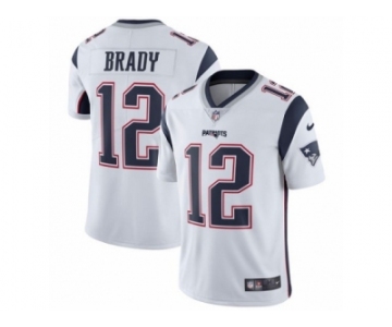 Men's Nike New England Patriots #12 Tom Brady Vapor Untouchable Limited White NFL Jersey