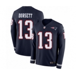 Men's Nike New England Patriots #13 Phillip Dorsett Limited Navy Blue Therma Long Sleeve NFL Jersey