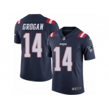 Men's Nike New England Patriots #14 Steve Grogan Limited Navy Blue Rush NFL Jersey