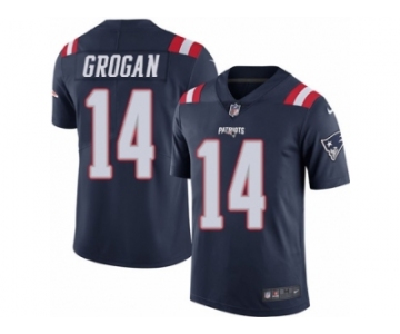 Men's Nike New England Patriots #14 Steve Grogan Limited Navy Blue Rush NFL Jersey