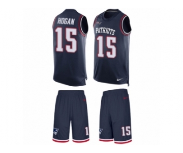 Men's Nike New England Patriots #15 Chris Hogan Limited Navy Blue Tank Top Suit NFL Jersey