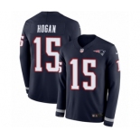 Men's Nike New England Patriots #15 Chris Hogan Limited Navy Blue Therma Long Sleeve NFL Jersey