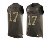 Men's Nike New England Patriots #17 Devin Street Limited Green Salute to Service Tank Top NFL Jersey