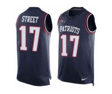 Men's Nike New England Patriots #17 Devin Street Limited Navy Blue Player Name & Number Tank Top NFL Jersey