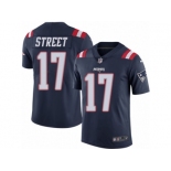 Men's Nike New England Patriots #17 Devin Street Limited Navy Blue Rush NFL Jersey