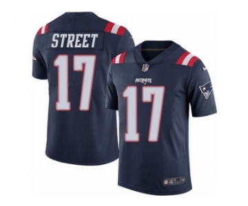 Men's Nike New England Patriots #17 Devin Street Limited Navy Blue Rush NFL Jersey