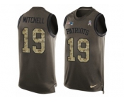 Men's Nike New England Patriots #19 Malcolm Mitchell Limited Green Salute to Service Tank Top NFL Jersey