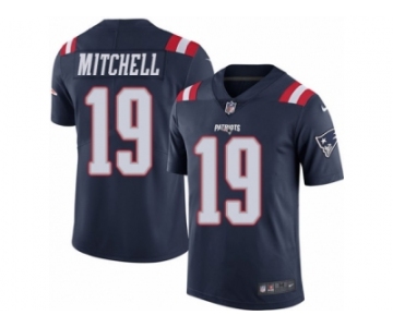 Men's Nike New England Patriots #19 Malcolm Mitchell Limited Navy Blue Rush NFL Jersey