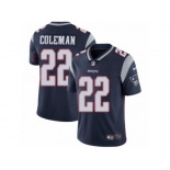 Men's Nike New England Patriots #22 Justin Coleman Vapor Untouchable Limited Navy Blue Team Color NFL Jersey