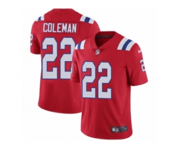 Men's Nike New England Patriots #22 Justin Coleman Vapor Untouchable Limited Red Alternate NFL Jersey