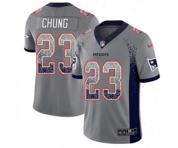 Men's Nike New England Patriots #23 Patrick Chung Limited Gray Rush Drift Fashion NFL Jersey