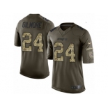 Men's Nike New England Patriots #24 Stephon Gilmore Limited Green Salute to Service NFL Jersey