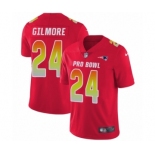 Men's Nike New England Patriots #24 Stephon Gilmore Limited Red AFC 2019 Pro Bowl NFL Jersey