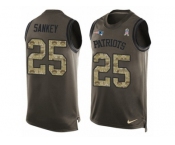 Men's Nike New England Patriots #25 Bishop Sankey Limited Green Salute to Service Tank Top NFL Jersey