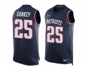 Men's Nike New England Patriots #25 Bishop Sankey Limited Navy Blue Player Name & Number Tank Top NFL Jersey