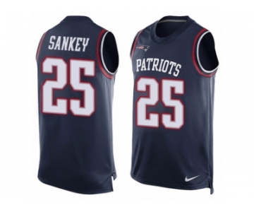 Men's Nike New England Patriots #25 Bishop Sankey Limited Navy Blue Player Name & Number Tank Top NFL Jersey