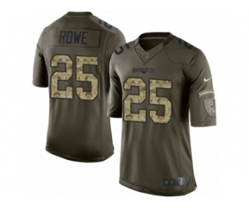 Men's Nike New England Patriots #25 Eric Rowe Limited Green Salute to Service NFL Jersey