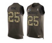 Men's Nike New England Patriots #25 Eric Rowe Limited Green Salute to Service Tank Top NFL Jersey