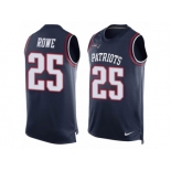 Men's Nike New England Patriots #25 Eric Rowe Limited Navy Blue Player Name & Number Tank Top NFL Jersey