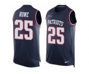 Men's Nike New England Patriots #25 Eric Rowe Limited Navy Blue Player Name & Number Tank Top NFL Jersey