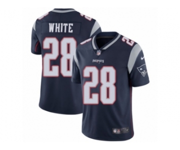 Men's Nike New England Patriots #28 James White Vapor Untouchable Limited Navy Blue Team Color NFL Jersey