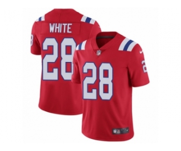 Men's Nike New England Patriots #28 James White Vapor Untouchable Limited Red Alternate NFL Jersey