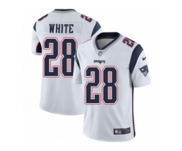 Men's Nike New England Patriots #28 James White Vapor Untouchable Limited White NFL Jersey