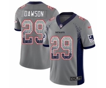 Men's Nike New England Patriots #29 Duke Dawson Limited Gray Rush Drift Fashion NFL Jersey