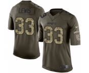 Men's Nike New England Patriots #33 Dion Lewis Limited Green Salute to Service NFL Jersey