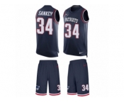 Men's Nike New England Patriots #34 Bishop Sankey Limited Navy Blue Tank Top Suit NFL Jersey