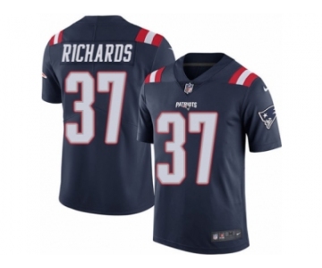 Men's Nike New England Patriots #37 Jordan Richards Limited Navy Blue Rush NFL Jersey