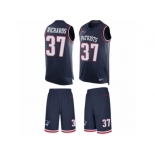 Men's Nike New England Patriots #37 Jordan Richards Limited Navy Blue Tank Top Suit NFL Jersey