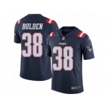 Men's Nike New England Patriots #38 Brandon Bolden Limited Navy Blue Rush NFL Jersey