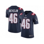 Men's Nike New England Patriots #46 James Develin Limited Navy Blue Rush NFL Jersey