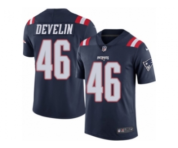 Men's Nike New England Patriots #46 James Develin Limited Navy Blue Rush NFL Jersey