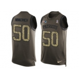 Men's Nike New England Patriots #50 Rob Ninkovich Limited Green Salute to Service Tank Top NFL Jersey