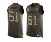 Men's Nike New England Patriots #51 Barkevious Mingo Limited Green Salute to Service Tank Top NFL Jersey