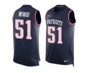 Men's Nike New England Patriots #51 Barkevious Mingo Limited Navy Blue Player Name & Number Tank Top NFL Jersey