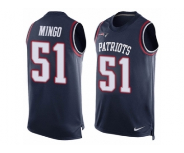 Men's Nike New England Patriots #51 Barkevious Mingo Limited Navy Blue Player Name & Number Tank Top NFL Jersey