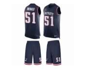 Men's Nike New England Patriots #51 Barkevious Mingo Limited Navy Blue Tank Top Suit NFL Jersey