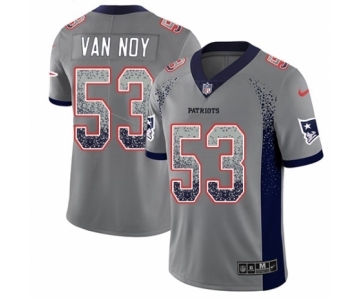 Men's Nike New England Patriots #53 Kyle Van Noy Limited Gray Rush Drift Fashion NFL Jersey