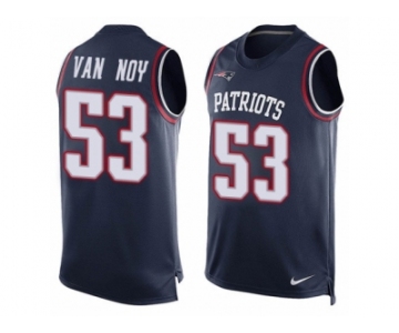 Men's Nike New England Patriots #53 Kyle Van Noy Limited Navy Blue Player Name & Number Tank Top NFL Jersey