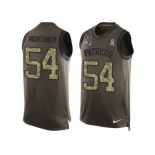 Men's Nike New England Patriots #54 Dont'a Hightower Limited Green Salute to Service Tank Top NFL Jersey